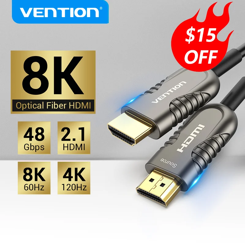 Vention  HDMI 2.1 ̺, ʰ HDR eARC, HD, Ｚ, LG, TV ڽ, PS5, HDMI ̺, 8K, 120Hz, 48Gbps